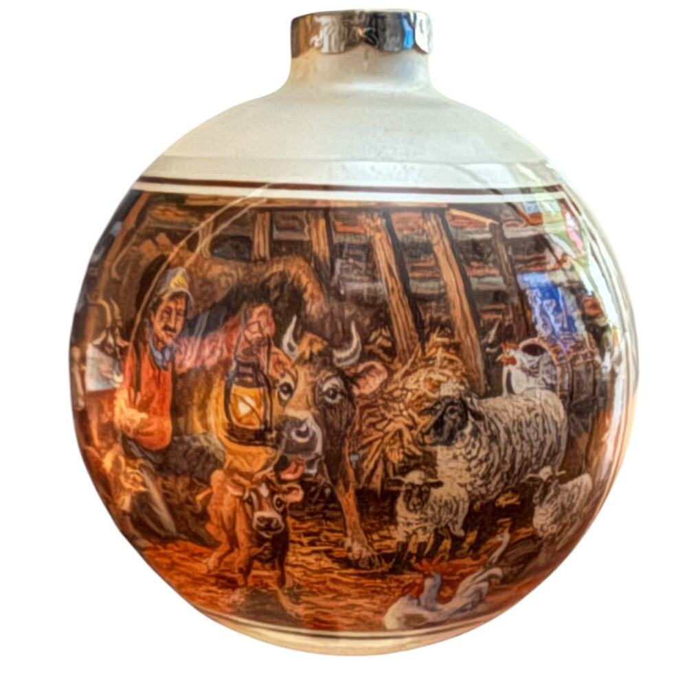 1987 Farm Christmas Ornament VTG Blossom's Gift Lowell Davis Schmid Collectors